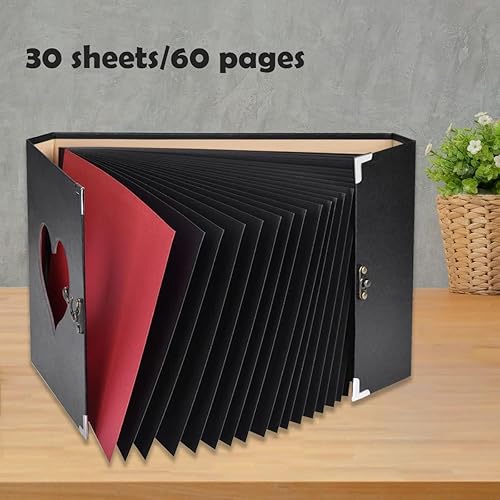 Miniatura 3 de AIOR Álbum de fotos, 60 páginas de tapa dura, álbum de recortes con esquinas de fotos para regalo de cumpleaños, aniversario, día de San Valentín,