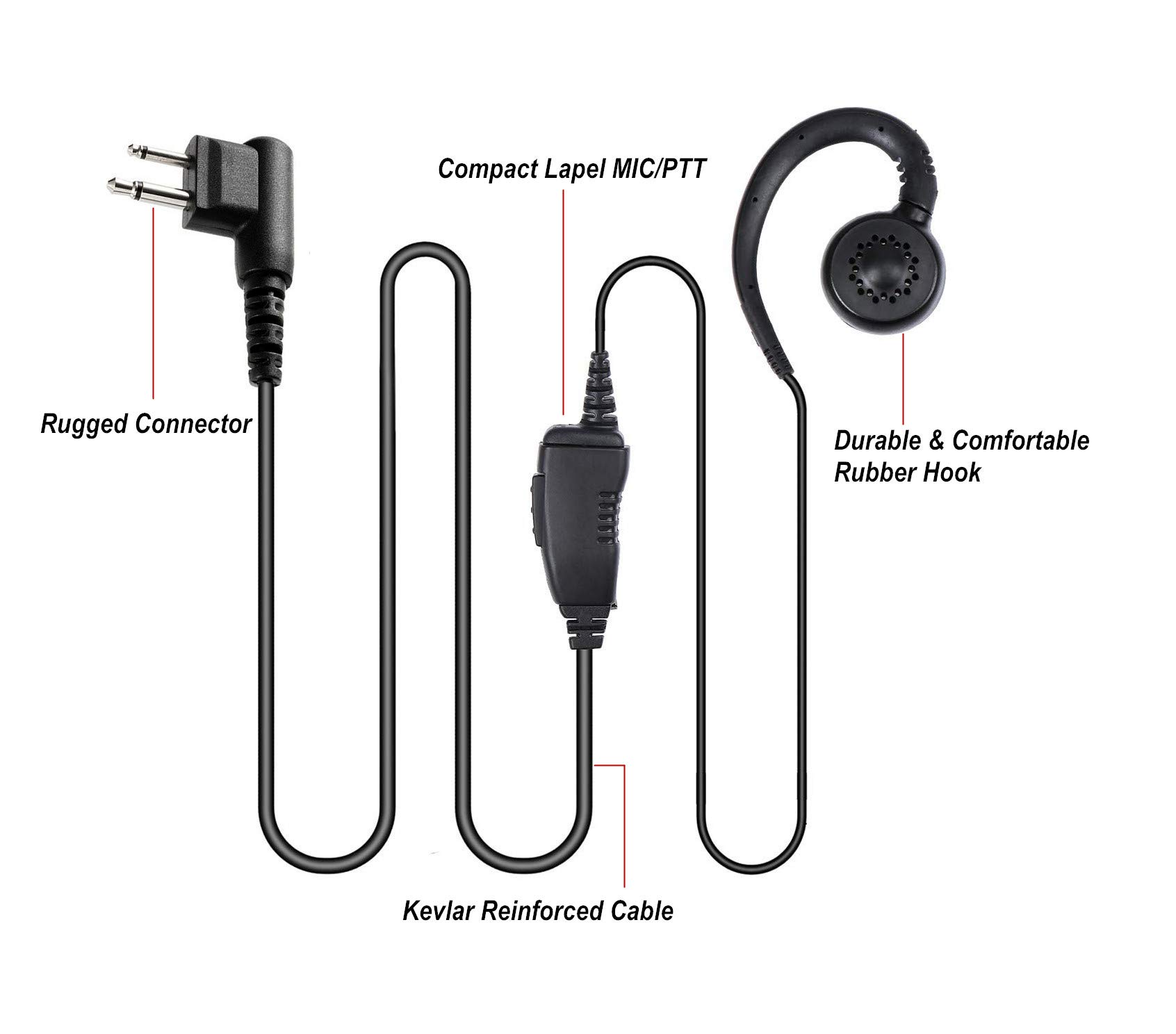 Cavo Cornetta Citofono Auricolare Con Microfono PTT Per Radio Motorola - Girevole, Per CLS1110, CP110, CP200, RDM2070D Auricolare Per Radio Motorola - Foto 5