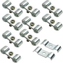 Kennel Clamps Shelf Pole Connector Double Port Pipe Clamps Clips 12mm/0.78" Set of 10 12mm Silver