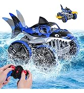 Wemfg Amphibious RC Car, 2.4GHz High Speed  Water Work, Shark Monster RC Drift Car Truck, Waterp...