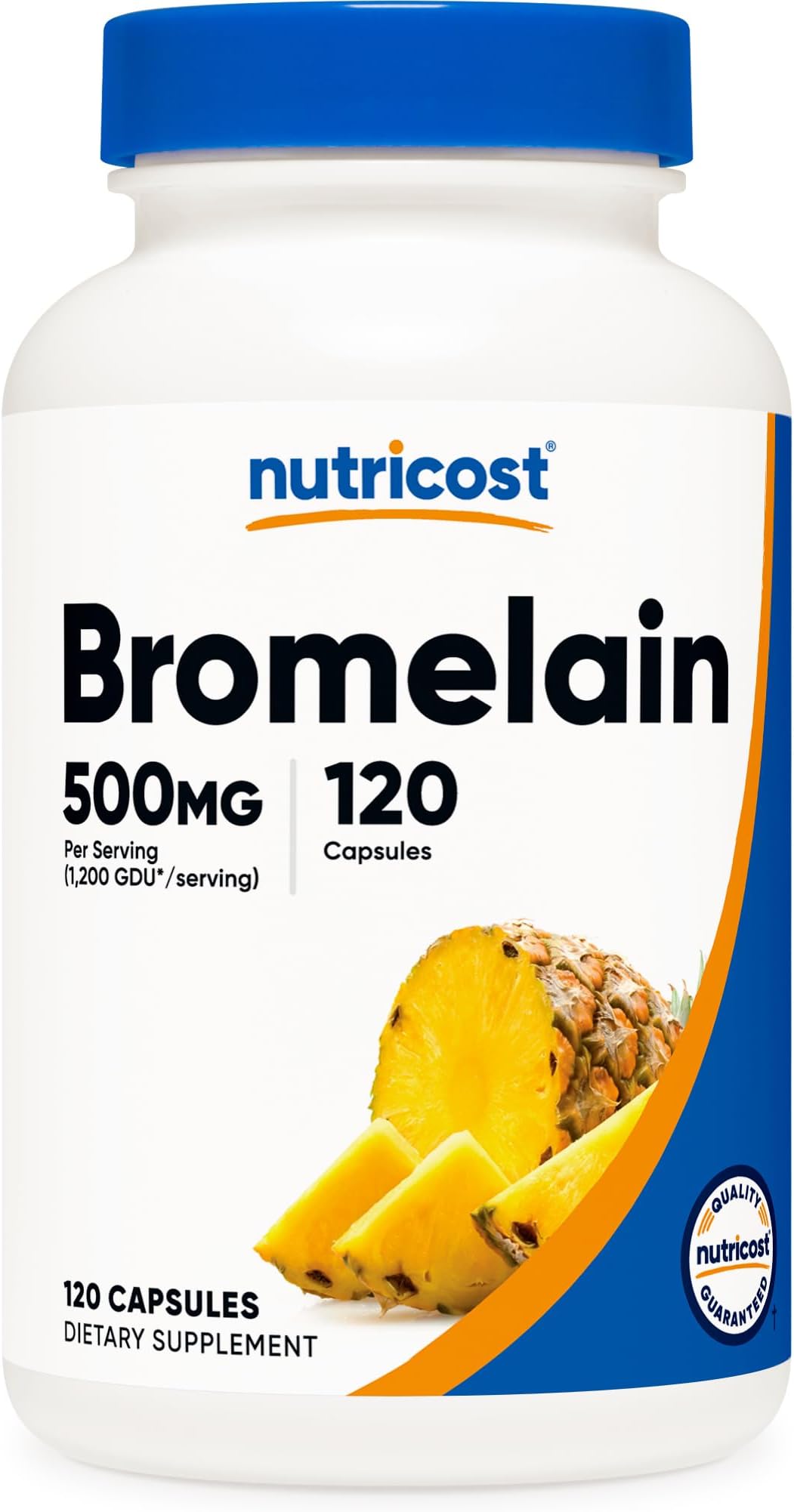 Bromelain 500mg, 120 Vegetarian Capsules - Bromelain (2400 GDU/g), Non-GMO, Gluten Free