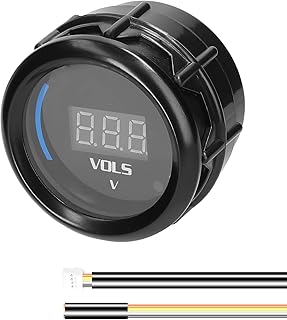 mewmewcat Medidor De Tensão,52mm Voltímetro Medidor de Tensão Medidor Digital de Carro Display LED 8-18V com Função de Alarme para Carro Caminhão Motocicleta