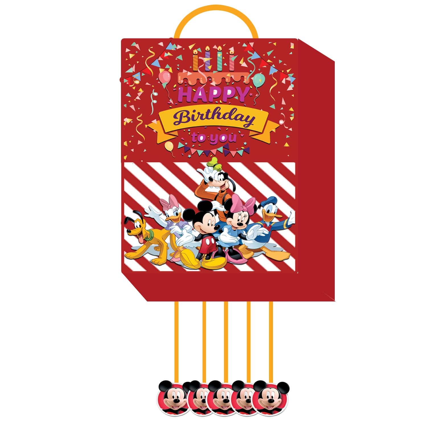 Simply Good Mickey Mouse Theme Pinata Pull String Pinata Birthday Party/Goodies Bag 1pc