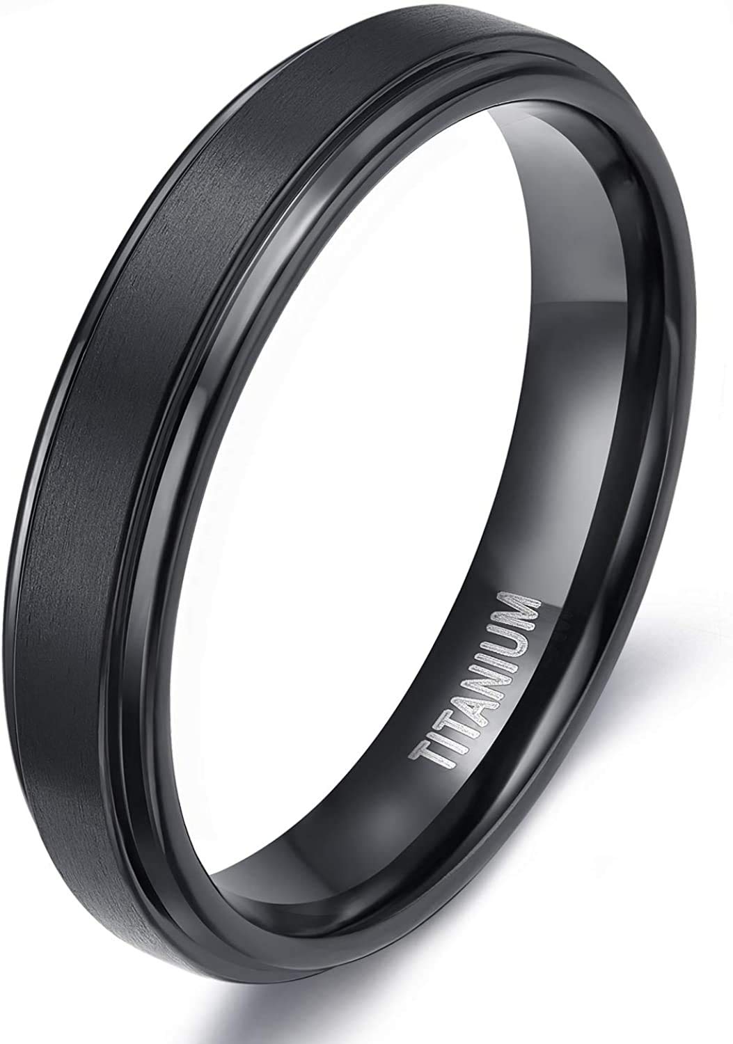 8mm Brushed Matte Black Titanium Ring - Solid, Comfort Fit Wedding Band | Size 12, Hypoallergenic - View #7