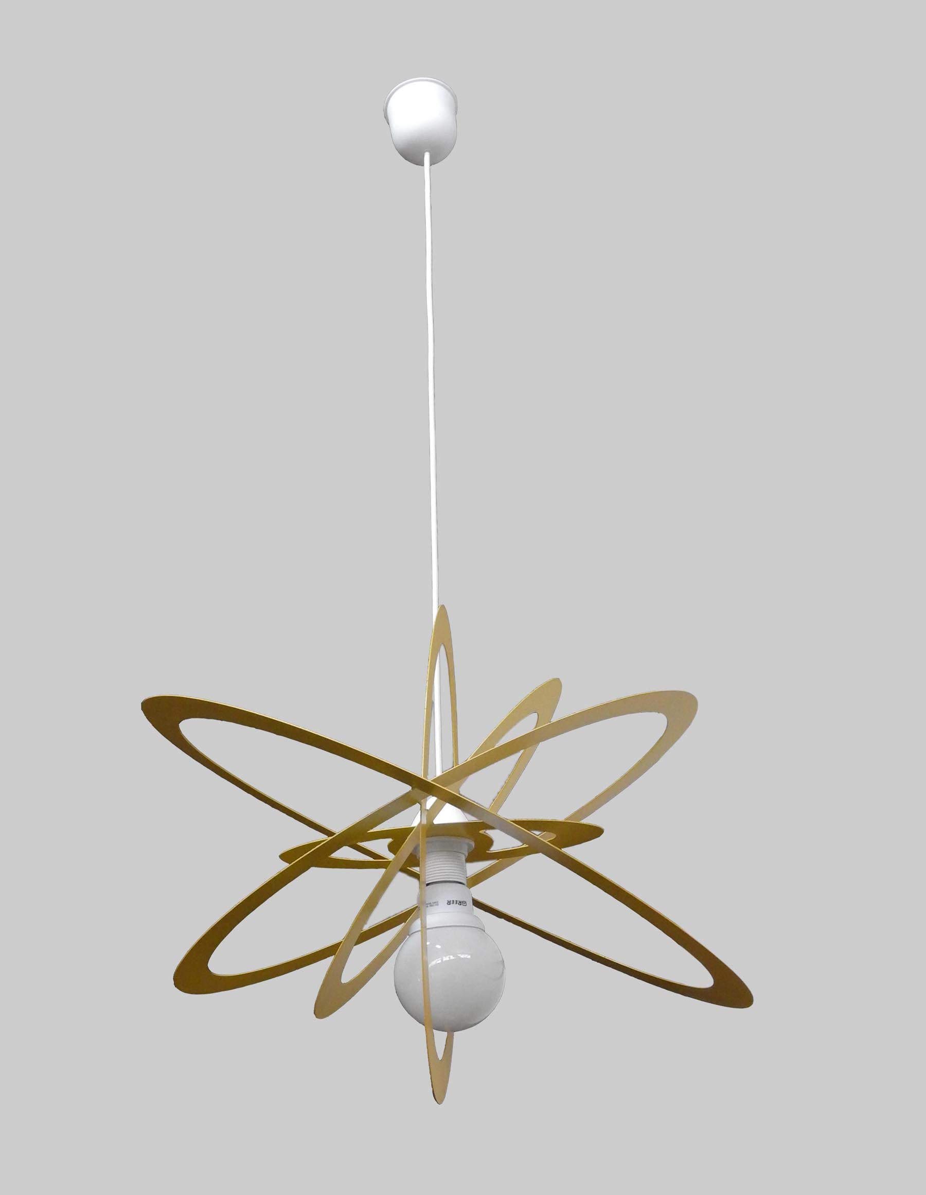 Light&More Lampadario per Cameretta Saturno Ovale Giallo per Cameretta,Camerette,Stanzetta,Stanzette,Bambino,Bambina,Ragazzo,Ragazza,Ragazze