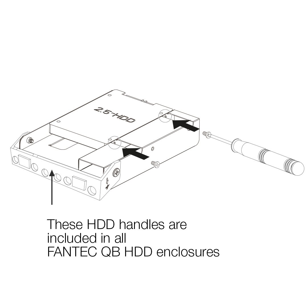 FANTEC QB Bracket 25, 3,5" do 2,5" adapter do dysków twardych do obudowy serii QB, czarny
