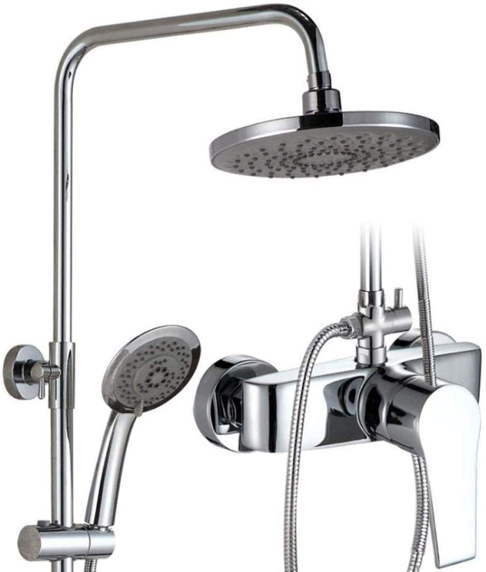 Mélangeur de douche de salle de bain à double commande en laiton massif avec jet anticalcaire