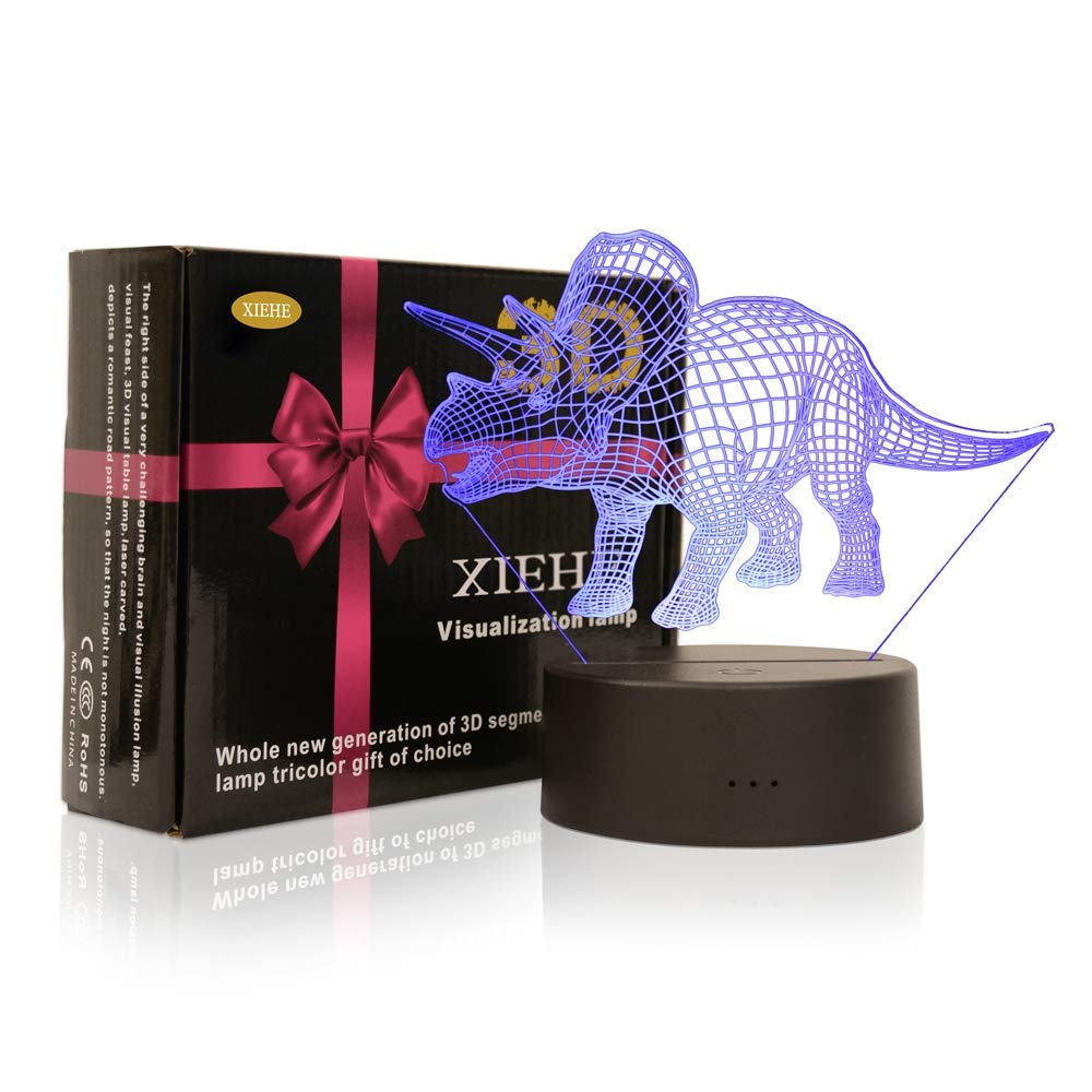 TITISKIN 3D Illusion LED Night Light 7 Colors Gradual Changing Touch Switch USB Table Lamp for Holiday Gifts — view 2