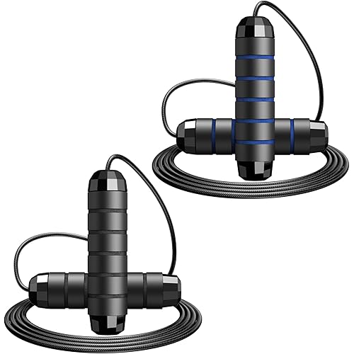 Jump Rope,Tangle-Free Rapid Speed Jump Rope with Ball Bearings for Men,Women and Kids,Adjustable Steel Skipping Rope with Ergonomic Foam Handles,A Ideal Equipment and Accessories for Workout,Fitness,Exercise,Home Gym,Slim Body