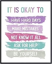 Inspiration Motivation Wall Art for Home Office Bedroom Bathroom - Positive Quotes Wall Decor - Encouragement Gift for Woman Teen Girls Daughter - Women's empowerment Poster - Classroom Decorations