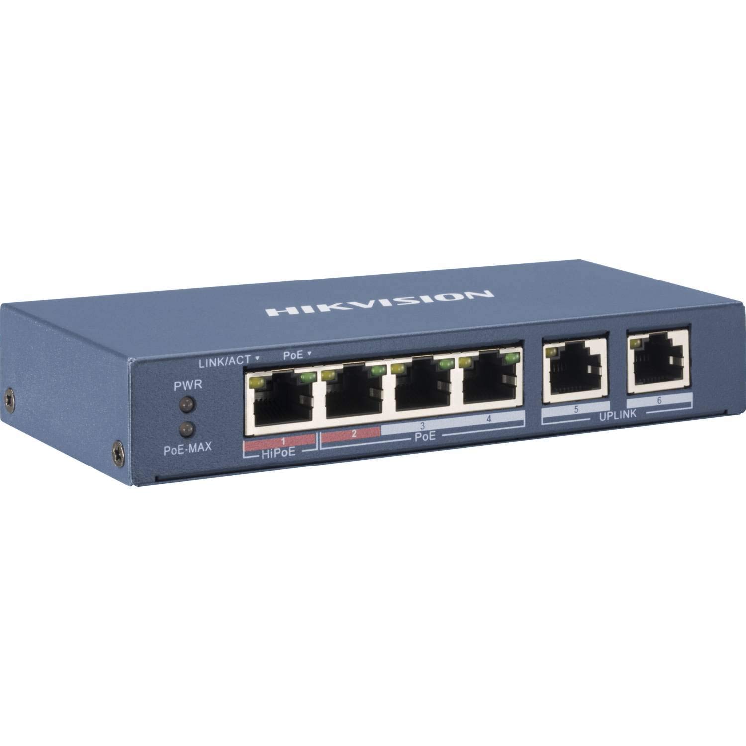 NUEVO 2023 - SWITCH POE+ DE 4 PUERTOS DE COBRE 10/100 (4 PUERTOS POE+ EXTENDIDO 250M) + 2 PUERTOS 10/100. POE 60 W MÁX. BOCA 1 HIPOE RESTO POE+. L2. SIN GESTIÓN.