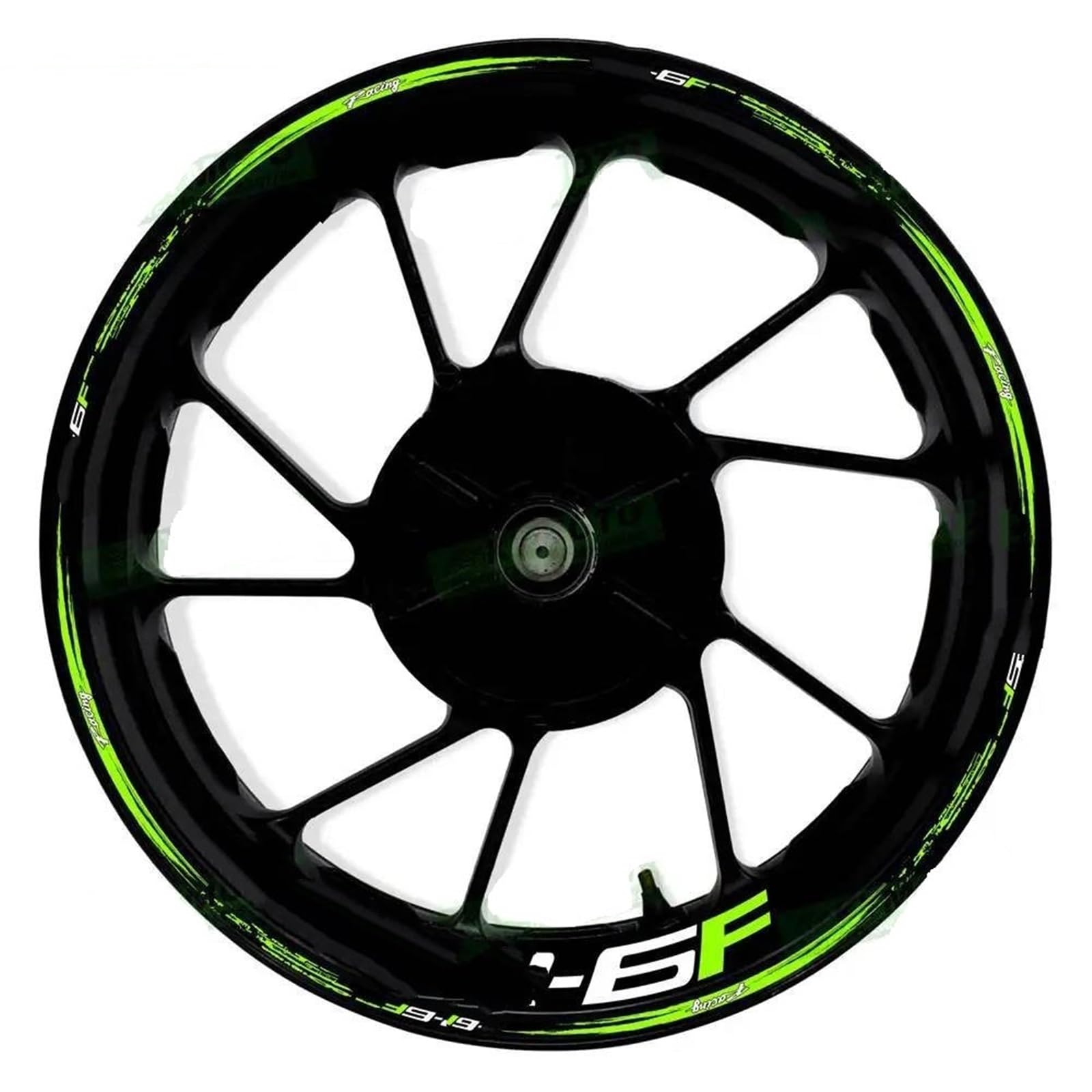 Reflective Motorcycle 17 Inch Front and Rear Wheel Stickers Fairing Hub Decals for Kawasaki for ER-6F for ER6F(Color22)