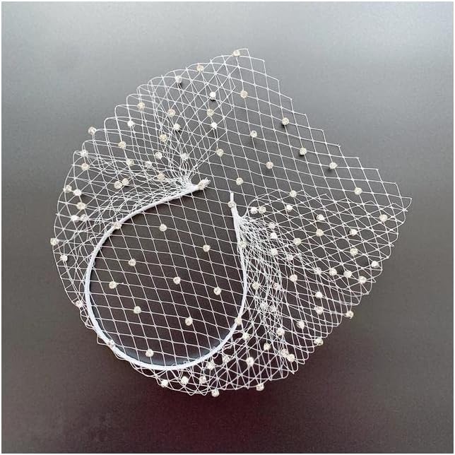 Sluiers Hoofdband Bruids Tule Kristallen Vogelkooi Zwarte Bruidssluier Gezicht Netto Masker Haar Bruiloftssluier Elegante Bruidssluier Tule
