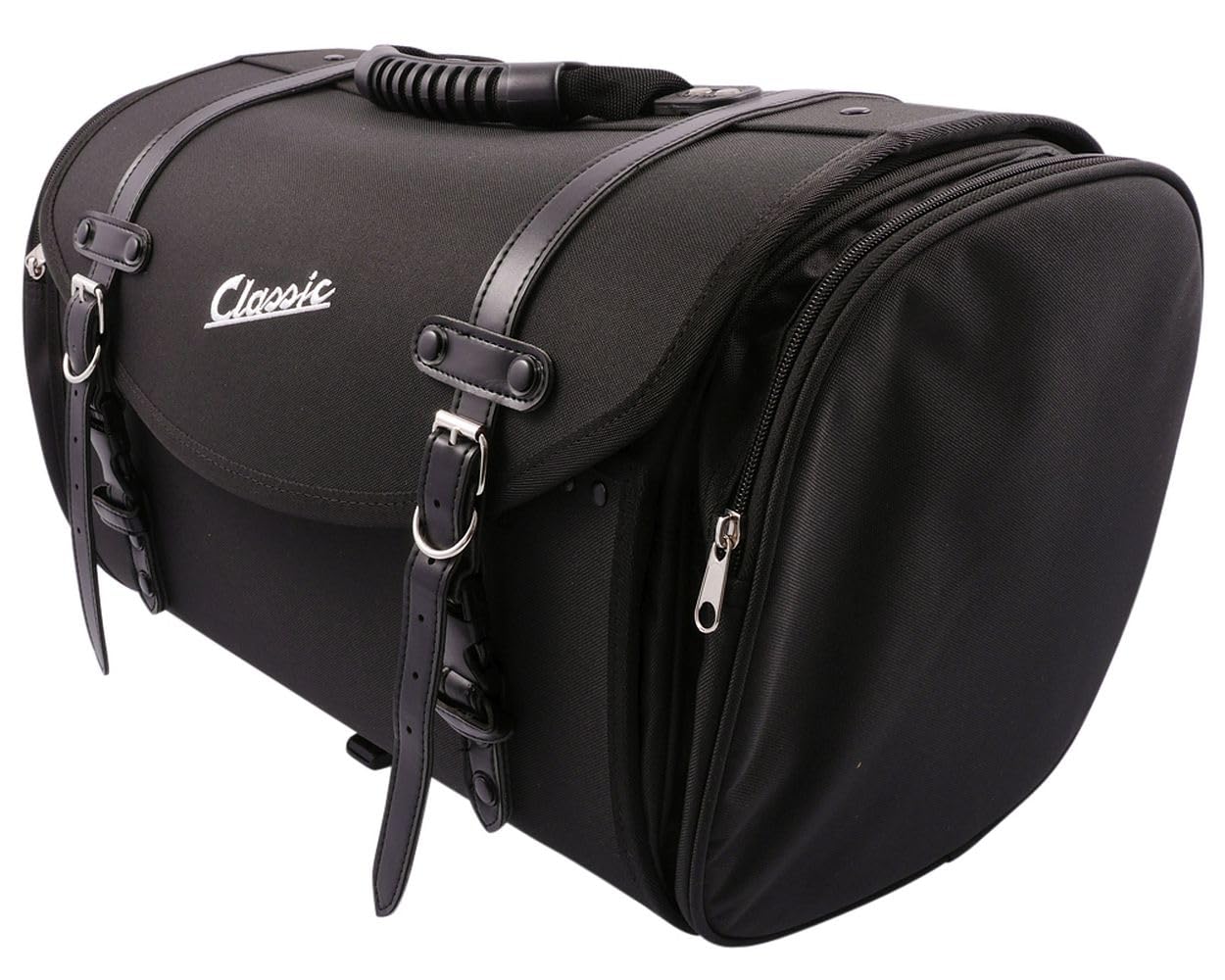 SIP Motorrad Gepäckträgertasche Classic für Vespa, Vintage Look, Nylon wasserabweisend, großes Hauptfach für Helm und Einkäufe, Zahlenschloss, inkl Regenhülle, Montage mit Gurten