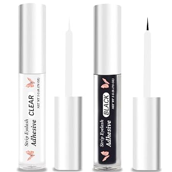 Eyelash Glue, Strong Waterproof Latex-Free Adhesive for False Lashes, Clear 0.18 oz, Suitable for Sensitive Eyes