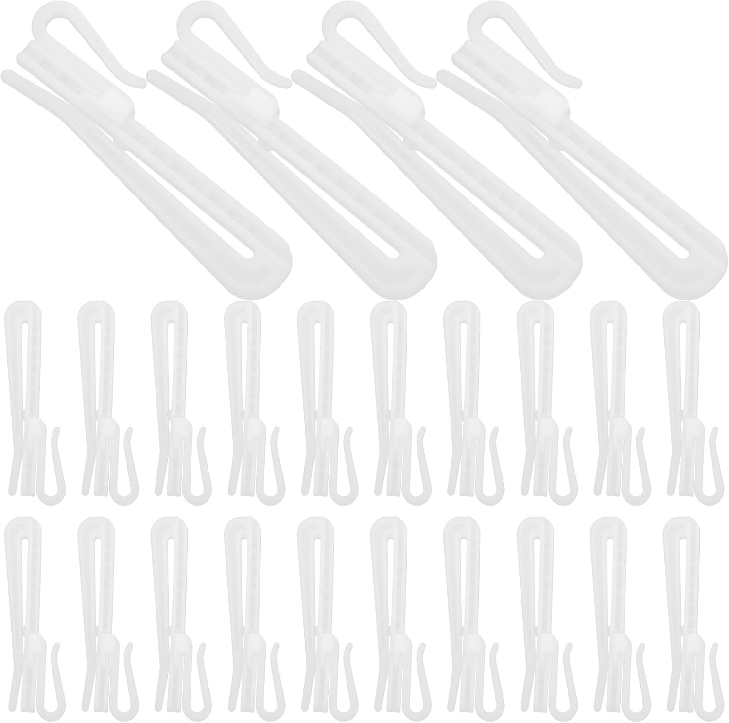 50 Pcs Adjustable Pinch Pleated Curtain Hooks 3.54in Extendable Clips