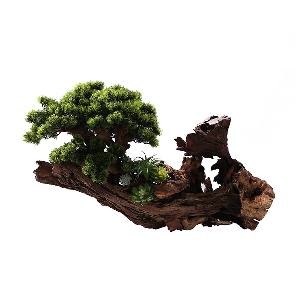 SWENEEN Home Fake Plants Artificial Plants Welcome Pine Bonsai Green Plant Decoration Crafts Suitable For Home Desktop Potted Decorations Artificial Bonsai Decoration,