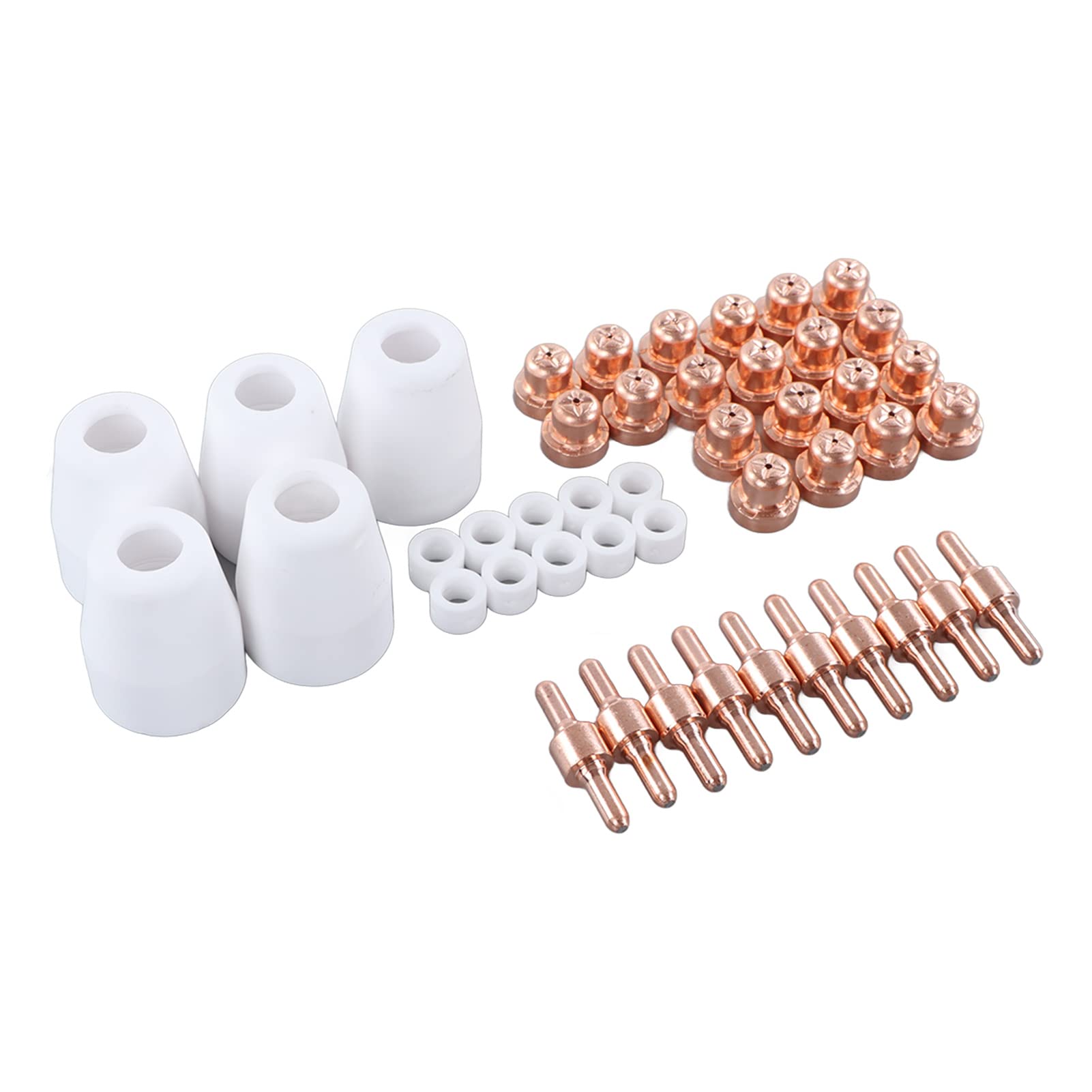 Respicefinem 45Pcs Plasma Consumables Kit Compatible With LG40 PT31 CUT35 CUT40 CUT50 Plasma Cutters Featuring Standard Tip Copper Stable Structure And Long Service Life