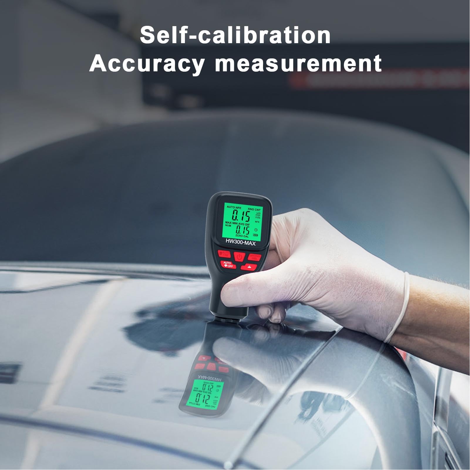 Respicefinem Digital Coating Thickness Gauge 0-2000um for Metal Coating Film Paint Measurement with Automatic Substrate Detection (Black)