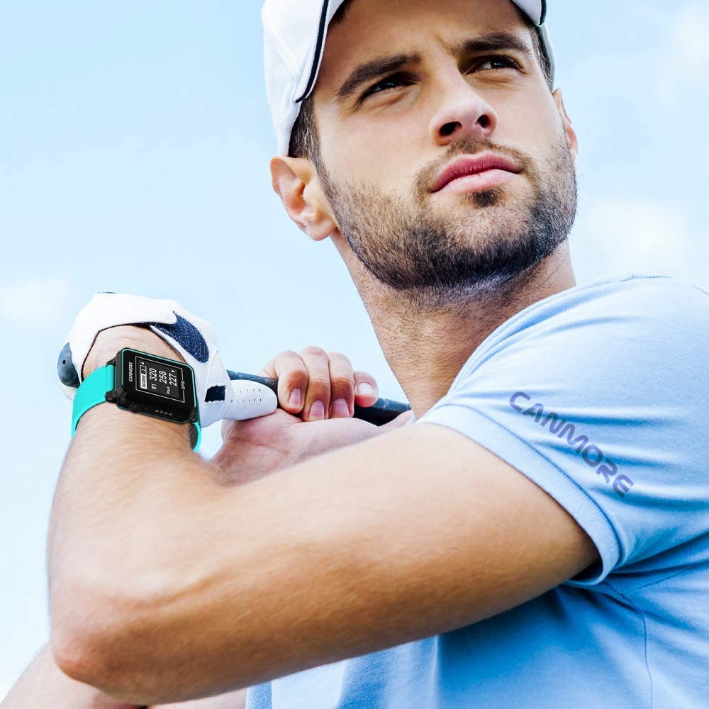 Canmore TW-353 GPS Golf-Uhr - Set mit Netzteil (türkis)
