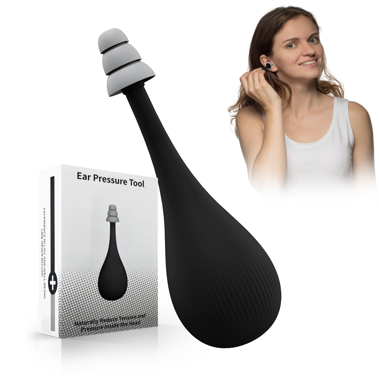 Ear Pressure Relief Device, Ear Pressure Tool, Migraine Ear Pressure Relief Device Naturelly Reduce Tension and Pressure Inside The Head
