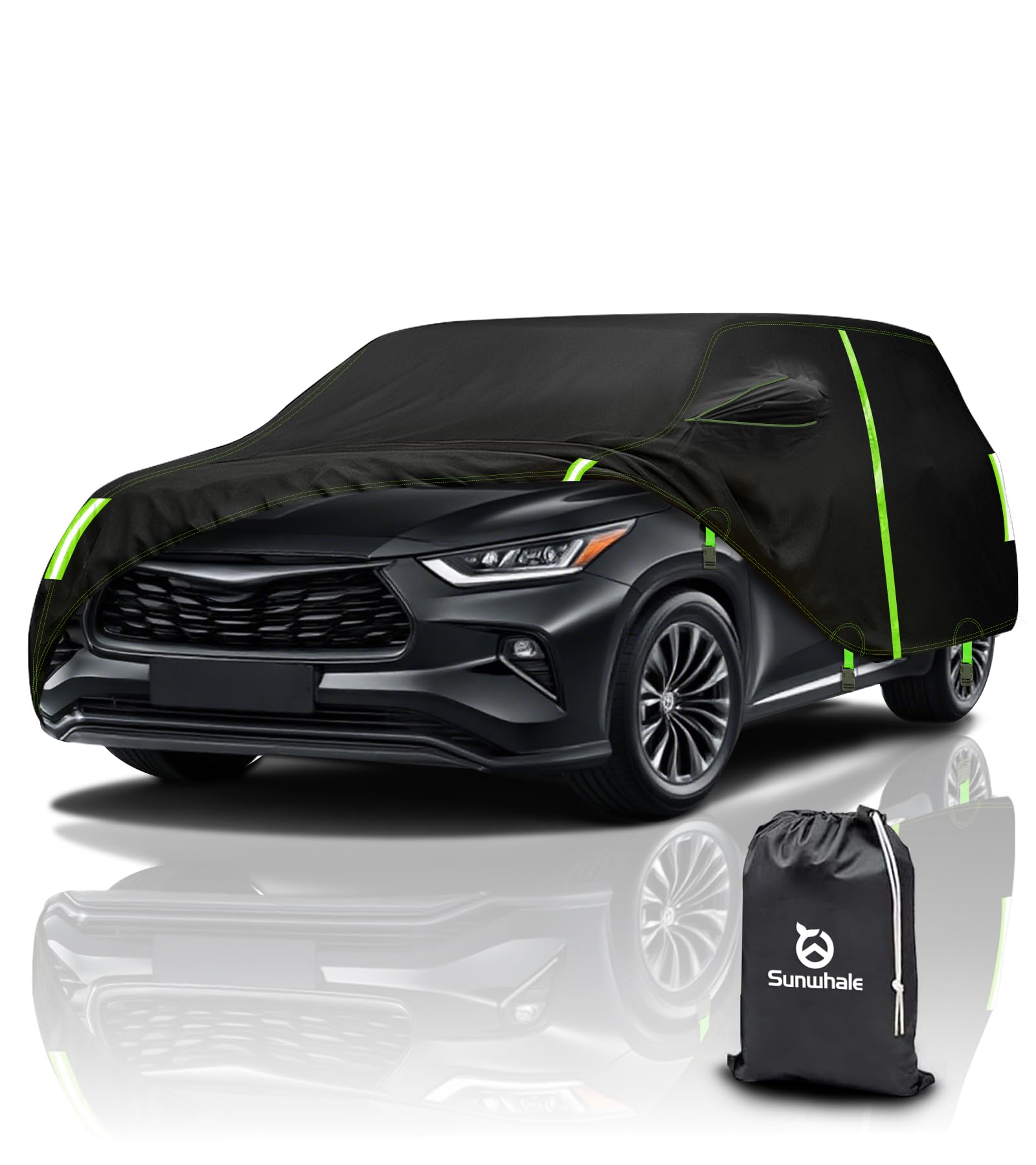 Sunwhale SUV Car Cover Custom Fit for Toyota Highlander 2013-2025 100 Waterproof with Zipper Door Side Mirror Zipper
