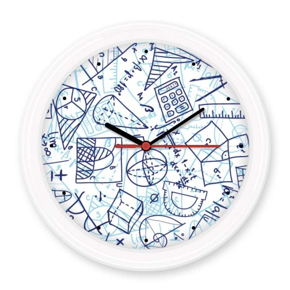 Horloge ronde silencieuse bleue pour bureau et décoration de classe