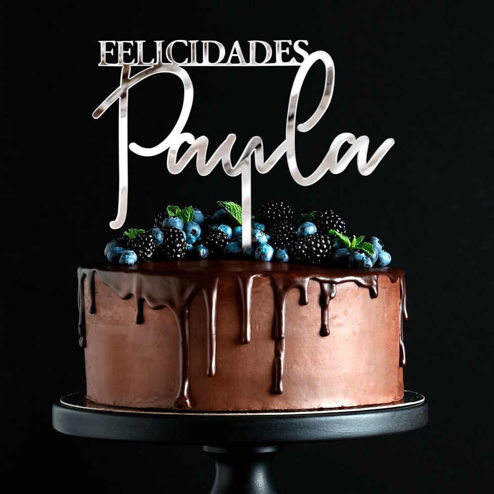 KUKO - Cake Topper Personalizable | en Acrílico o Madera | para Cumples, Bautizos, Despedidas, Comuniones o Aniversarios | en Distintos Diseños para Adultos o Niños | Decoración para Cumpleaños