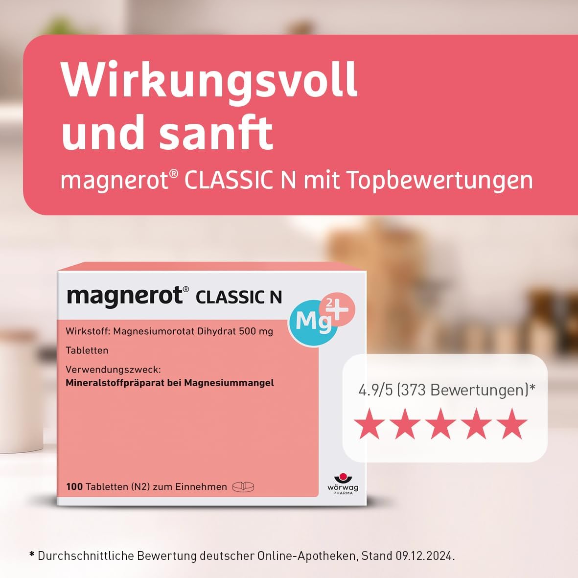 magnerot CLASSIC N Tabletten, 1000 Stück: Magnesium gegen Muskel- und Wadenkrämpfe infolge von Magnesiummangel, Entspannung für Muskeln und Nerven mit Magnesiumorotat, unterstützt die Muskelfunktion