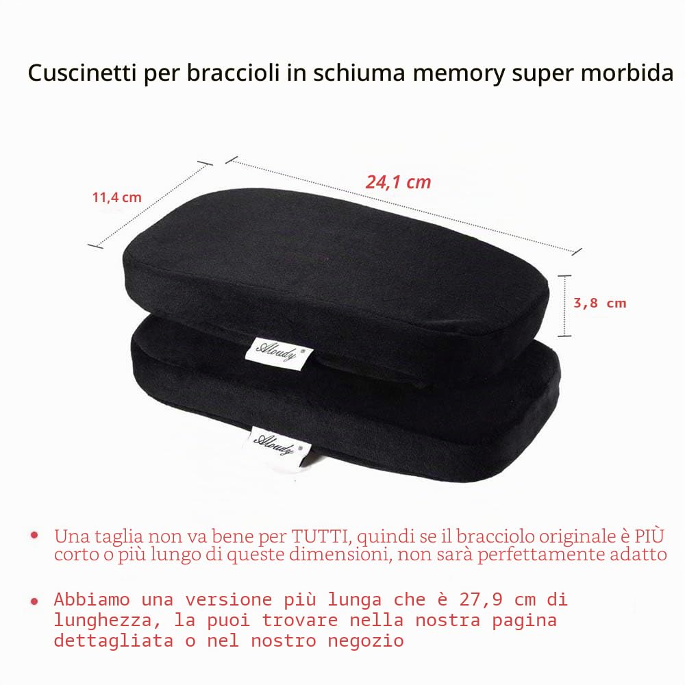 Aloudy Imbottiture ergonomiche per braccioli per sedie da ufficio in memory foam, comode coperture per braccioli per sedie da gioco per gomiti e avambracci (set di 2)