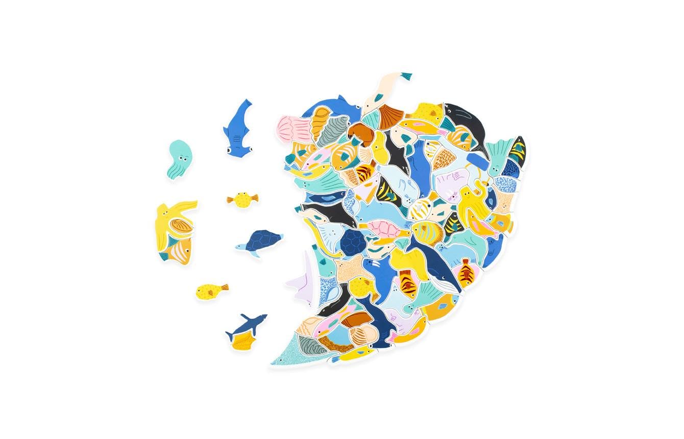 299 Fische und 1 Taucher - Ein Meeresknäuel-Puzzle