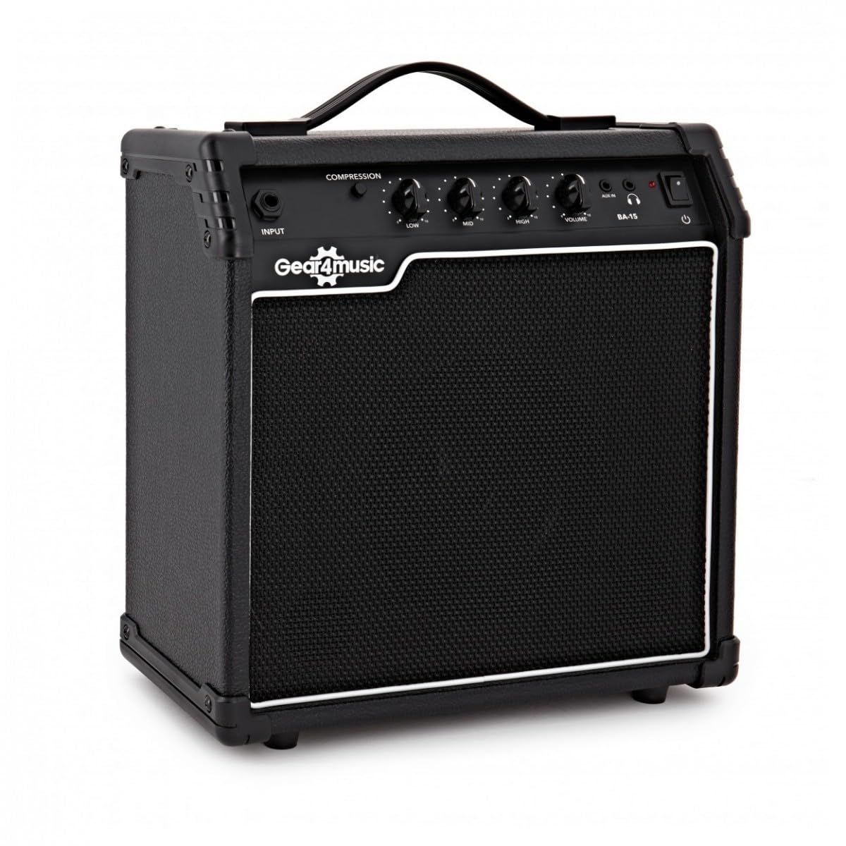 LA Linkshänder-Bassgitarre + 15-Watt-Verstärker mit Zubehör, Sunburst | Perfekter Bass für Jüngere Linkshänder-Anfänger, Klarer Druckvoller Ton, Leichte Hölzer, 15W-Verstärker Inklusive