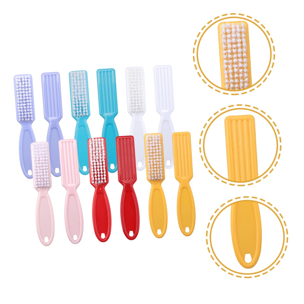 Spazzola per Unghie 24 Pezzi Manico Facile da Impugnare, Setole in Pp per Pulizia Manicure, per Viaggio e Uso in Bagno Colore Casuale