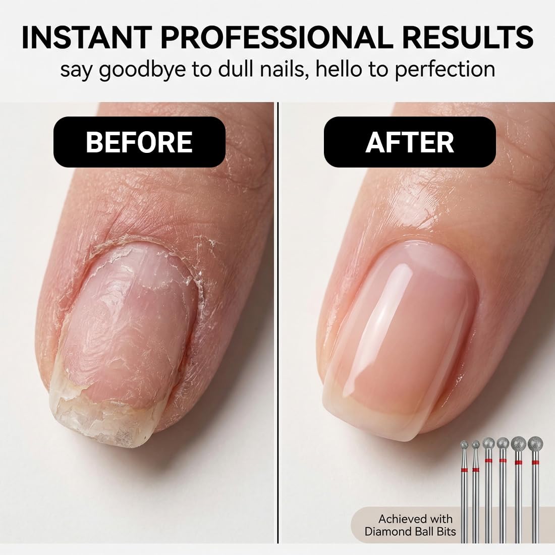 6 Pezzi Trapano Per Unghie Pulizia Delle Cuticole Punta A Sfera Pollici Sicuro Professionale Lima Manicure Pedicure Tool, Punte Rotonde, Forma Sferica, Salone, Rimozione Accessori
