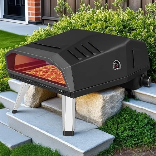 12\" Pizza Oven, BOINN Pizza Oven Outdoor with Folding Design, Portable Outdoor Propane Gas Oven with Integrated Thermometer for Backyard, Camping, Picnic - Thumbnail 2