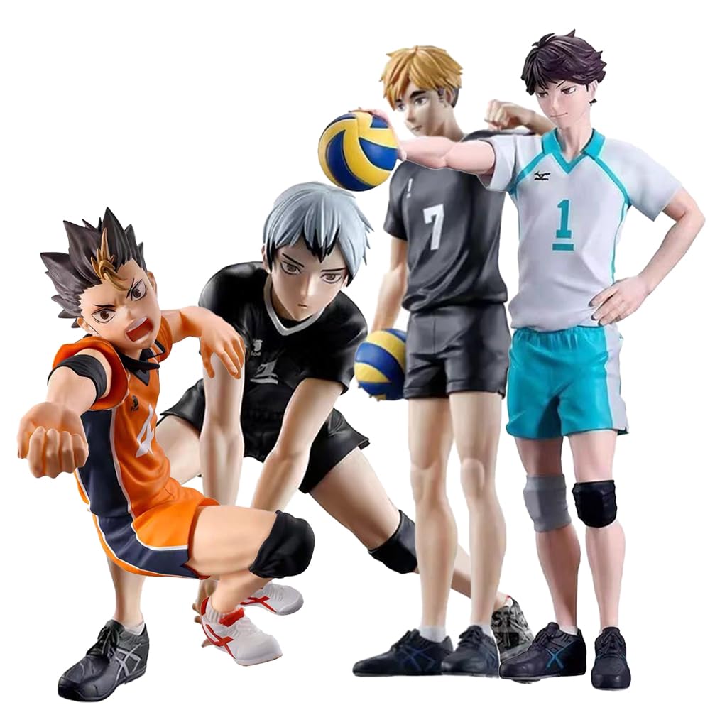 Zhongkaihua Anime Haikyuu Figures Model Statue 4PCS Nishinoya Yu/Oikawa/Miya Atsumu/Kita Shinsuke Action Figure Haikyuu Figurine Collectibles Decorations Gifts