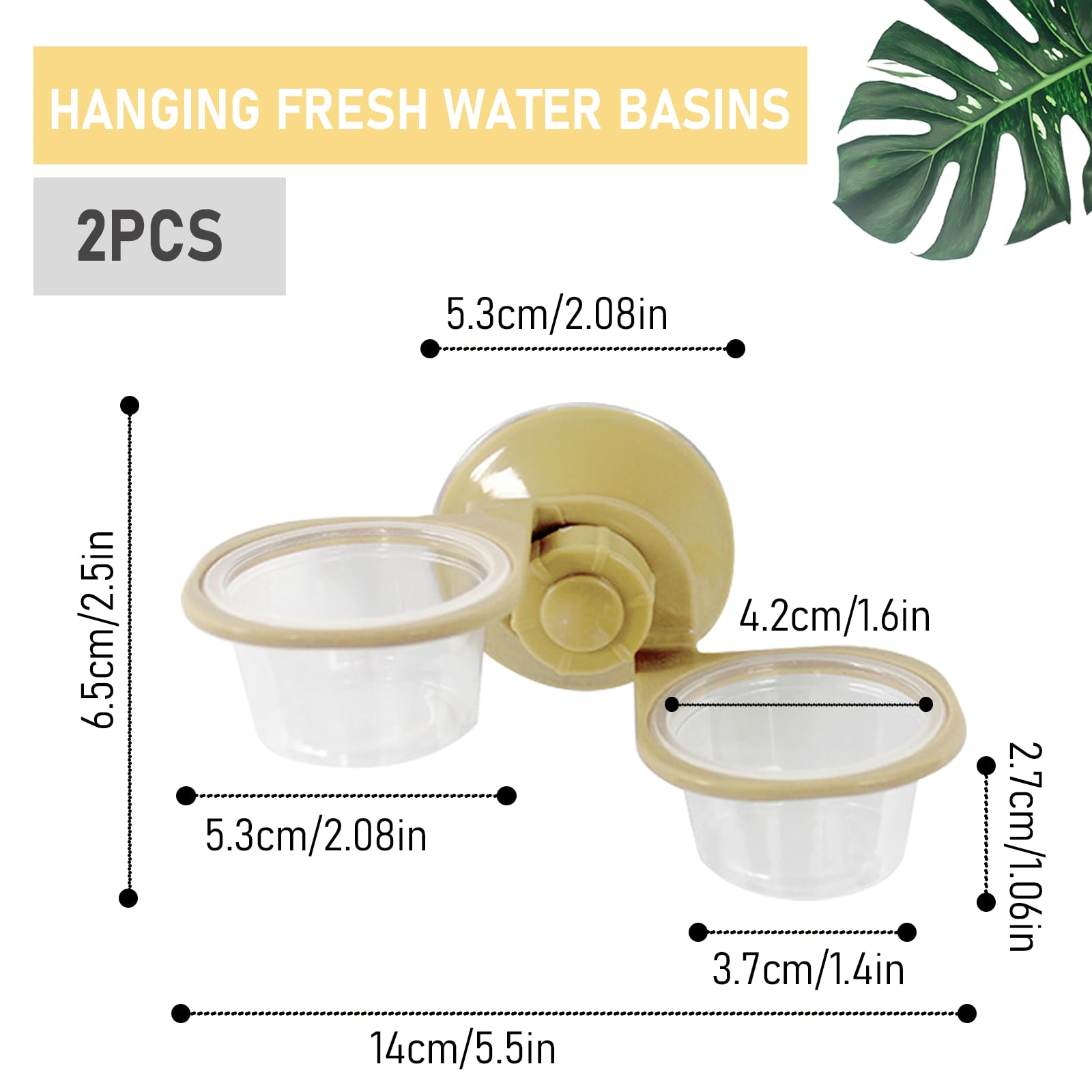 2-in-1 Mangiatoia E Bevitore Per Rettili Con Ventosa - Per Gechi, Lucertole, Tartarughe E Anfibi