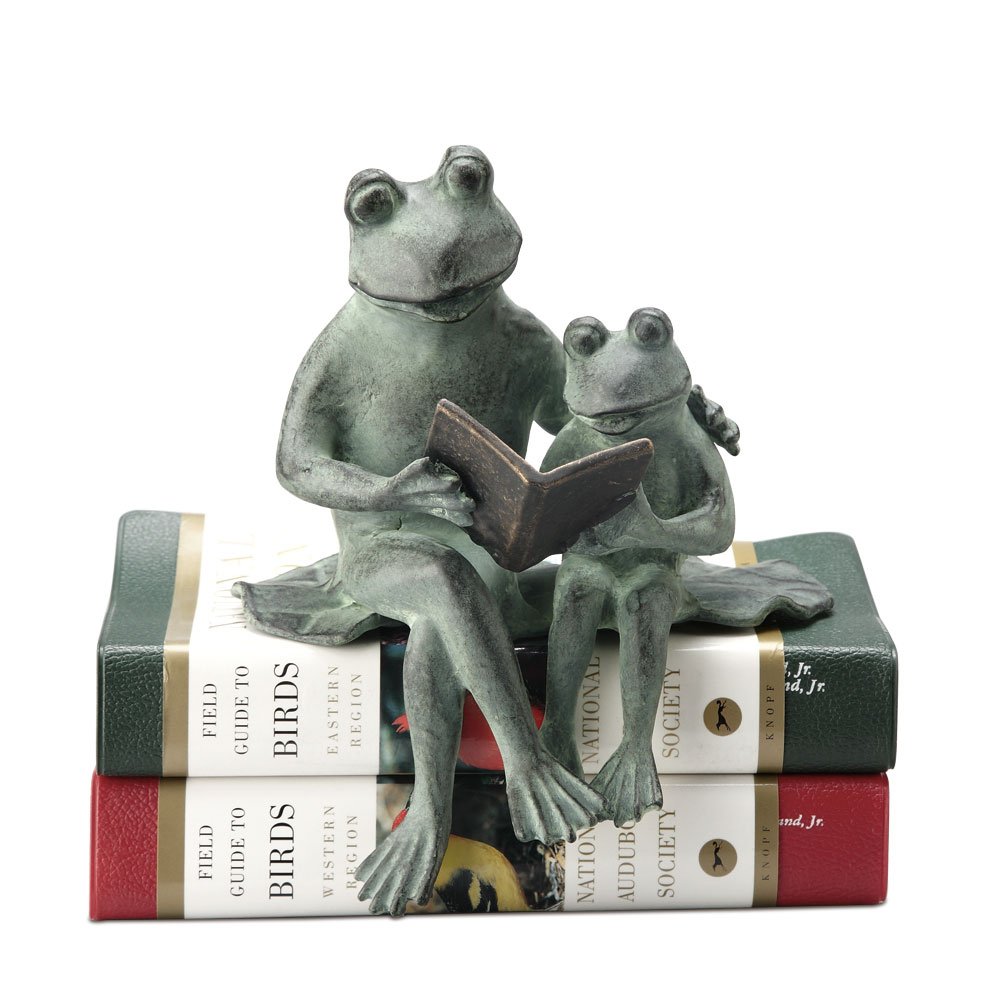 Parent And Kid Reading Frog Shelf Sitter-image-6