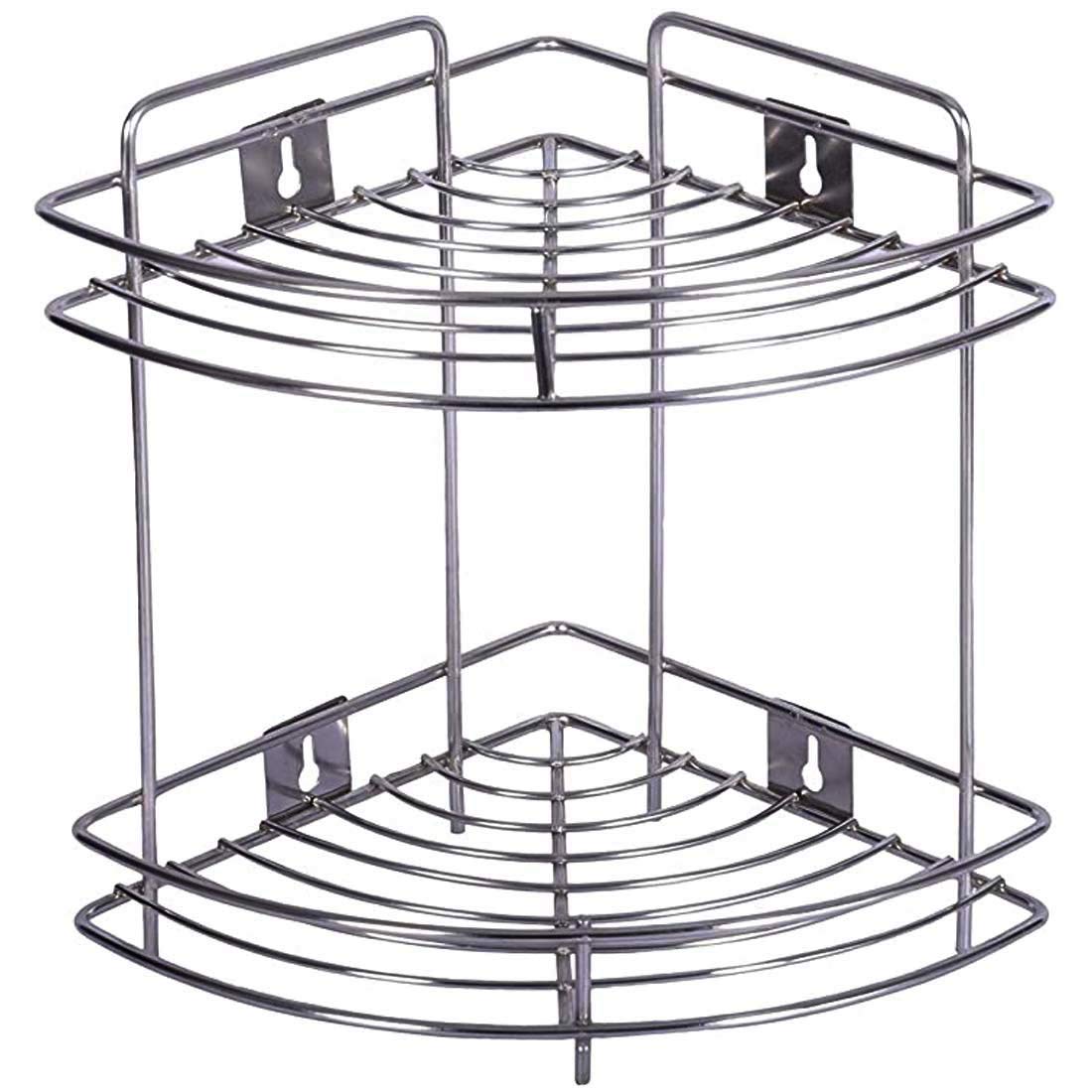 Homenique Corner Bathroom Shelf Storage Wall Mounted Multipurpose Stainless Steel 2-Tier Corner Storage Rack/Shelf for Kitchen and Bathroom (B091B9K7PL) Amazon Price History, Amazon Price Tracker