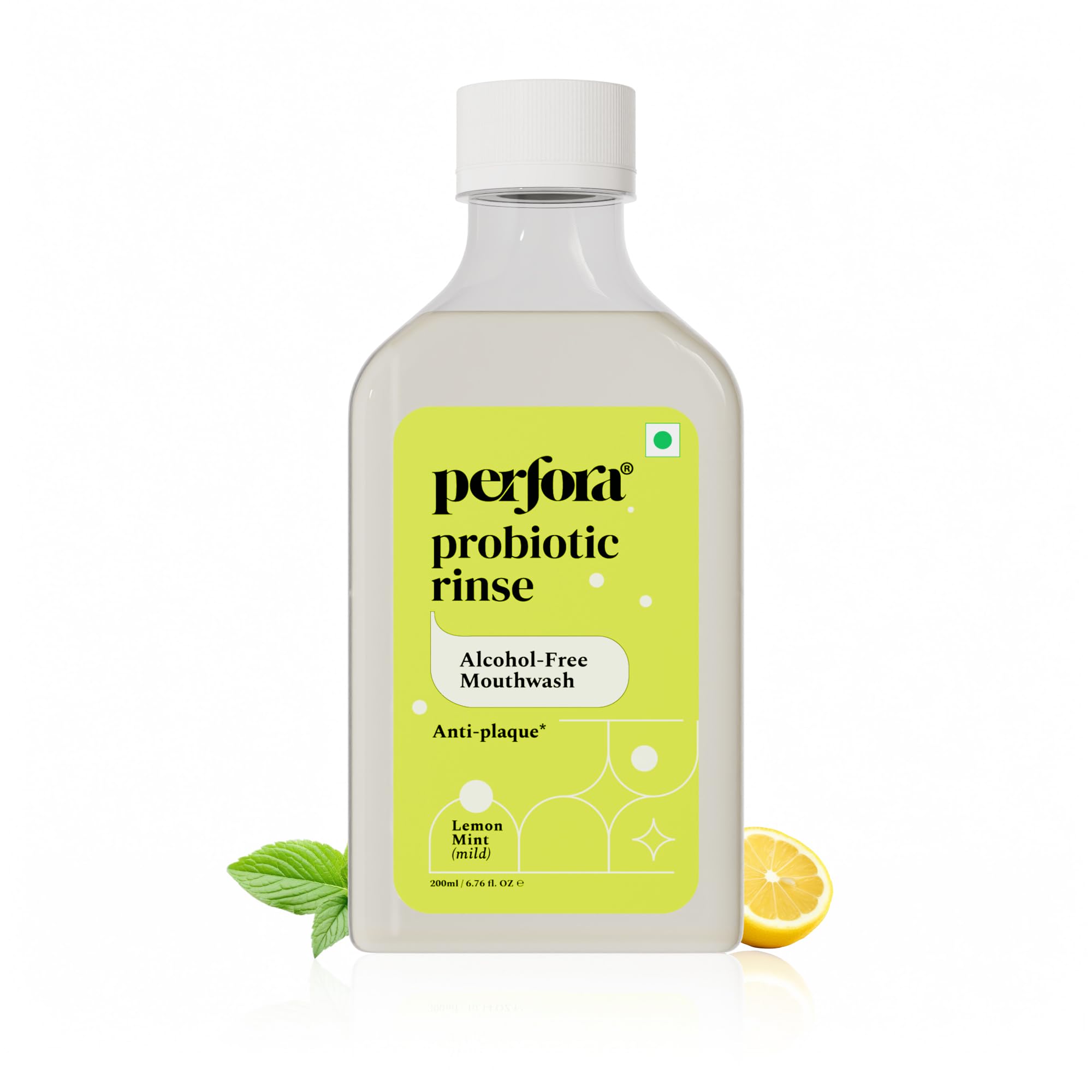 Perfora Lemon Mint Mouthwash - 200ml | Alcohol-Free Mouth Wash Liquid With Probiotics, Hyaluronic Acid, & Vitamin C | Freshens Breath & Removes Germs | No Artificial Flavor | Mouthwash For Oral Care-picture-33