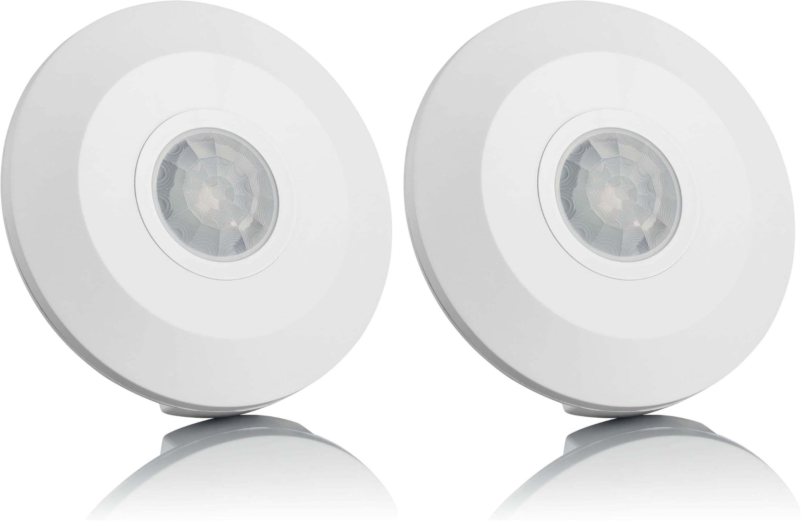 SEBSON Détecteur de Mouvement intérieur, Montage en saillie, programmable, capteur Infrarouge, portée 6m/360°, LED adapté (Lot de 2)
