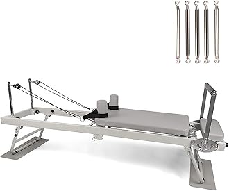 NOAEOU Foldable Pilates Reformer, Yoga Foldable Pilates Core Bed for Home,Suitable for Beginners and Intermediate Users