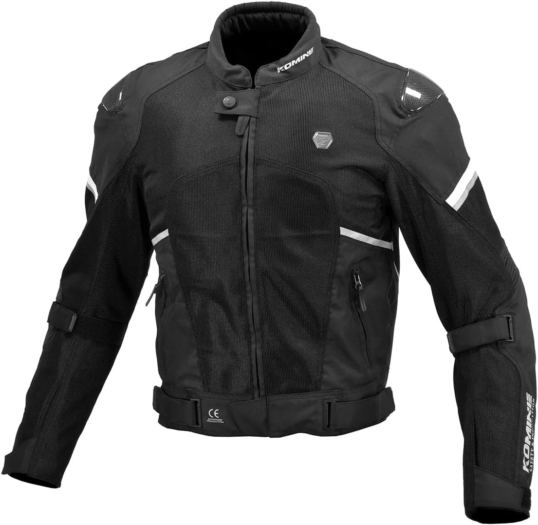 黒 KOMINE] バイク用 JK-1573 プロテクトカーボンメッシュジャケット 07