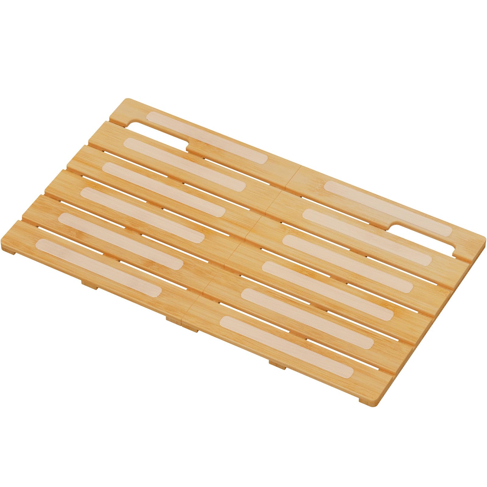 Lifewit Tappetino Da Bagno In Bambù Pieghevole 53x36 Cm, Antiscivolo Con 12 Piedini In Silicone, Per Doccia E Sauna