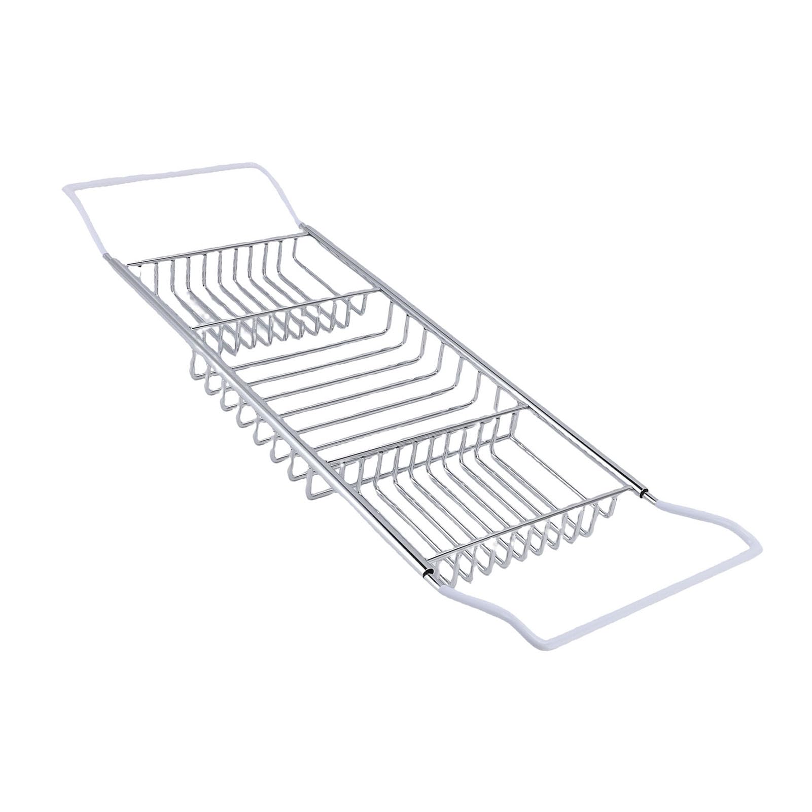 HEEPDD Badewannen-Caddy Badewannen-Tablett-Caddy, Erweiterbarer - aus Edelstahl für Entspannendes Spa, Verstellbares Design, Moderne Ästhetik für Alle Badewannengrößen Nan (Silver)