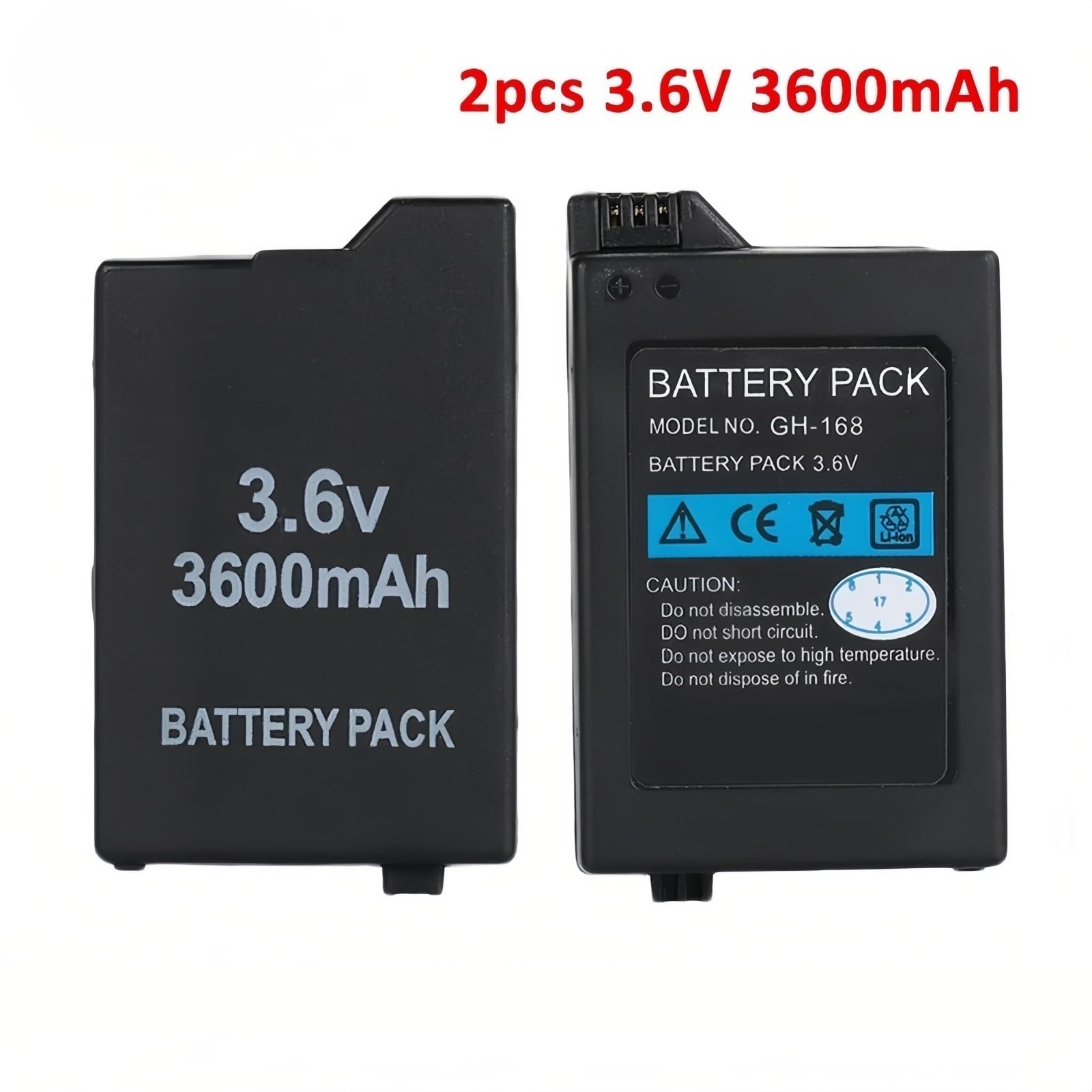Batería Recargable de Litio de 3600 mAh for Mando de Consola 3,6 V. Compatible con Sony PSP2000 y 3000.(2PCS)
