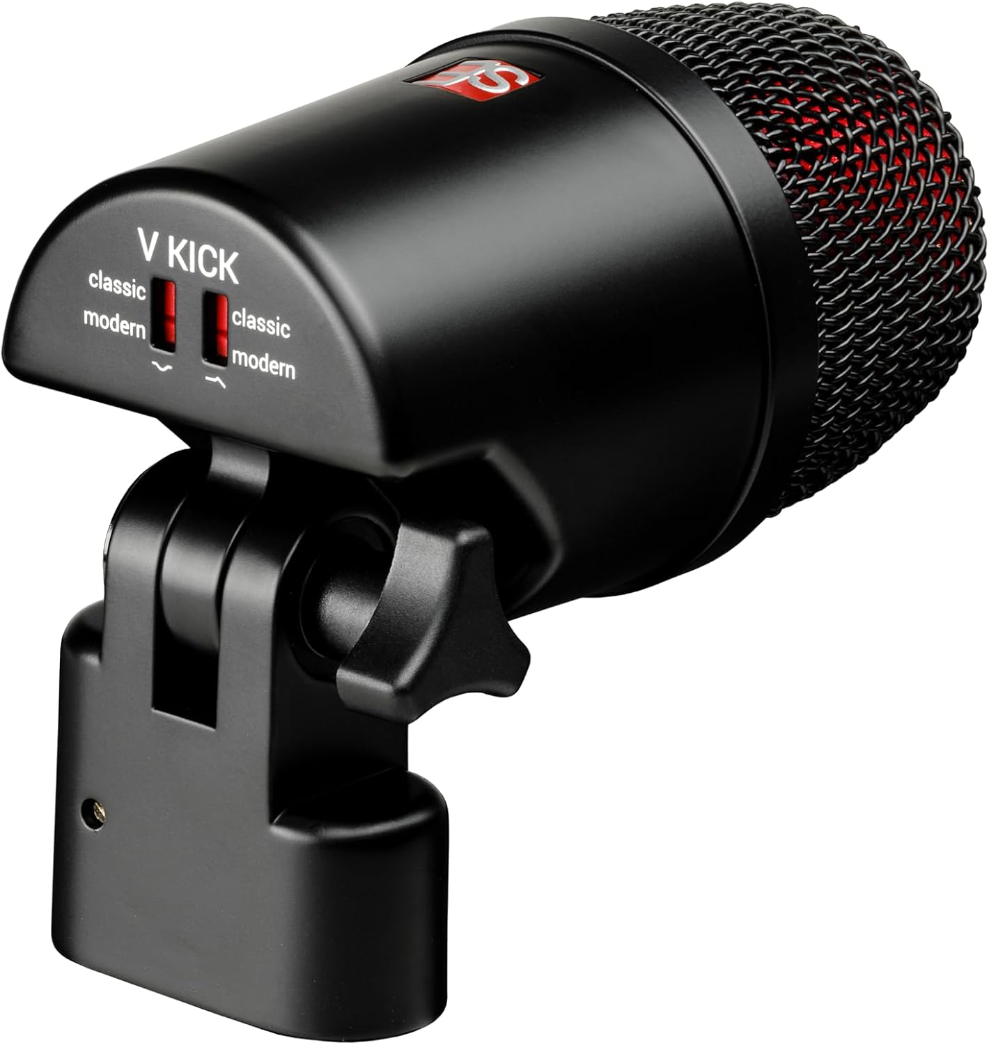 SE ELECTRONICS V Kick Drum Mic - Compact Dynamic Supercardioid Drum Microphone for Kicks with 4 Sound Settings & Adjustable Swivel Mount for Precise Positioning - Perfect for Studio & Live Use (Black)