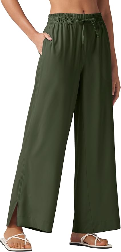 Willit Women's Wide Leg Pants Swim Beach Pants UPF 50+ Lightweight Travel Quick Dry Sun Protective 29" 31"