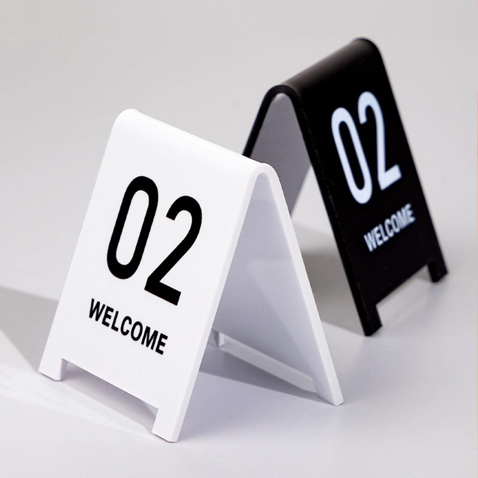 Números de mesa de acrílico, Tarjetas Carpa Doble CaraBanquetes Restaurantes(White,71~80)