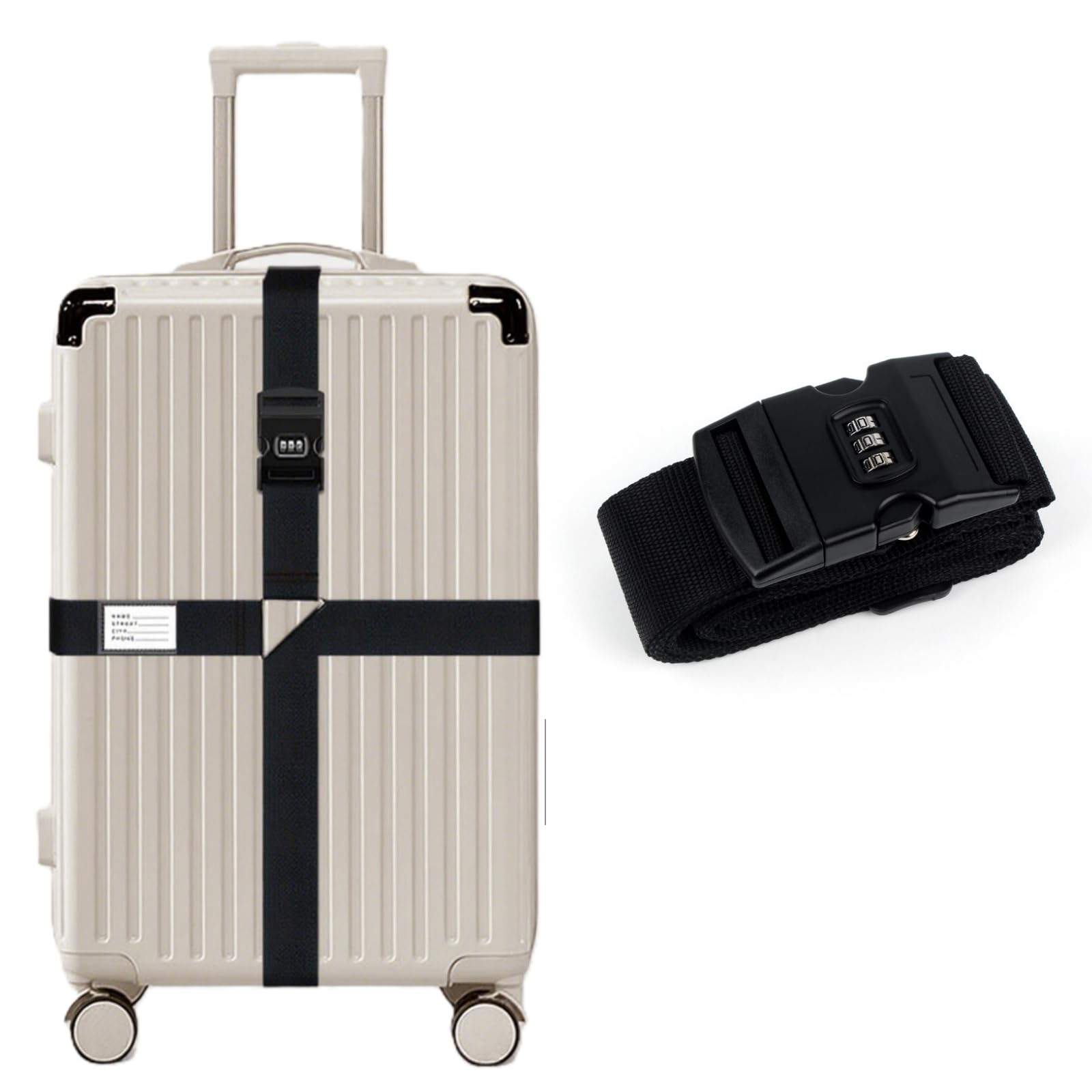 Adjustable luggage strap, anti burst luggage strap, with digital lock suitable for travel accessories in 20-34 inch luggage